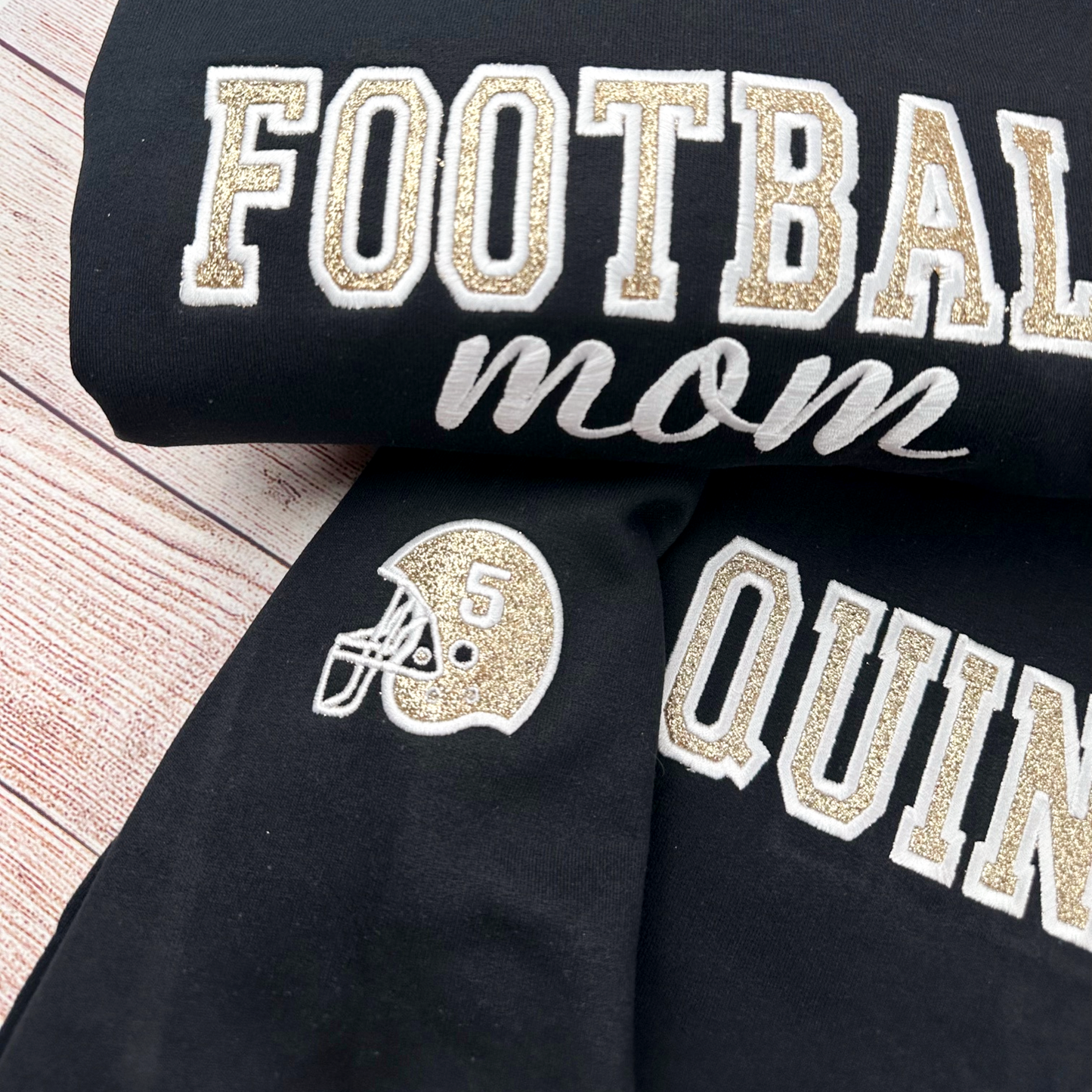 Personalized Glitter Football Embroidered Sweatshirt