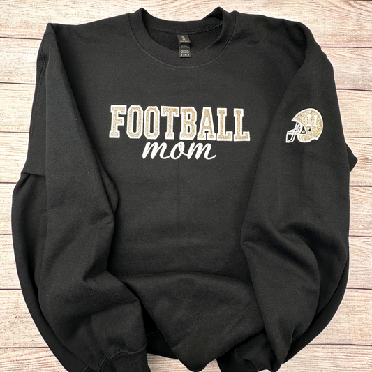 Personalized Glitter Football Embroidered Sweatshirt