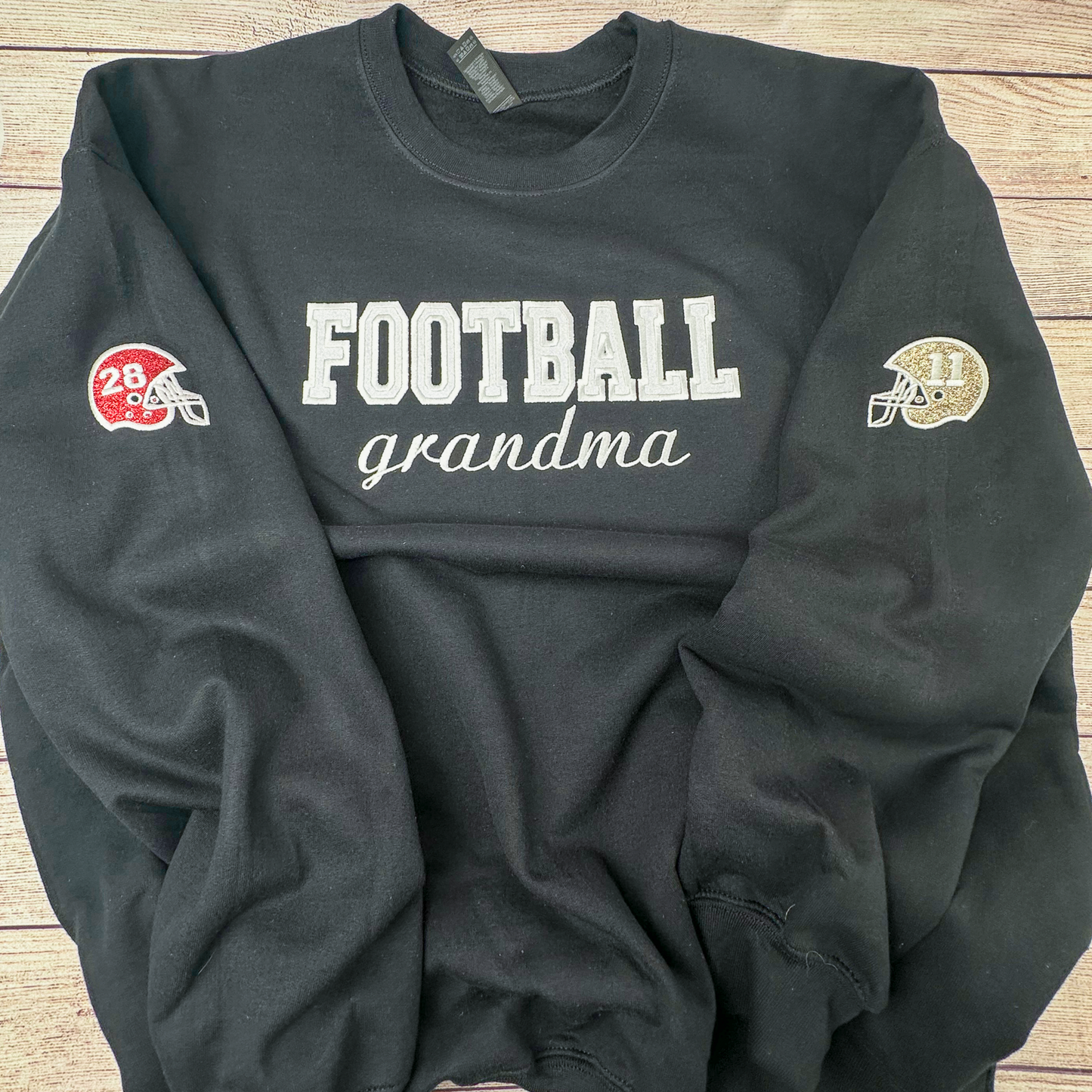 Personalized Glitter Football Embroidered Sweatshirt