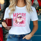 Merry Christmas Pink Santa Bubble Gum Peace T-Shirt