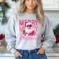 Merry Christmas Pink Santa Bubble Gum Peace T-Shirt Crewneck Sweater