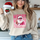 Merry Christmas Pink Santa Bubble Gum Peace T-Shirt Crewneck Sweater