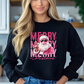 Merry Christmas Pink Santa Bubble Gum Peace T-Shirt Crewneck Sweater