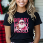Merry Christmas Pink Santa Bubble Gum Peace T-Shirt