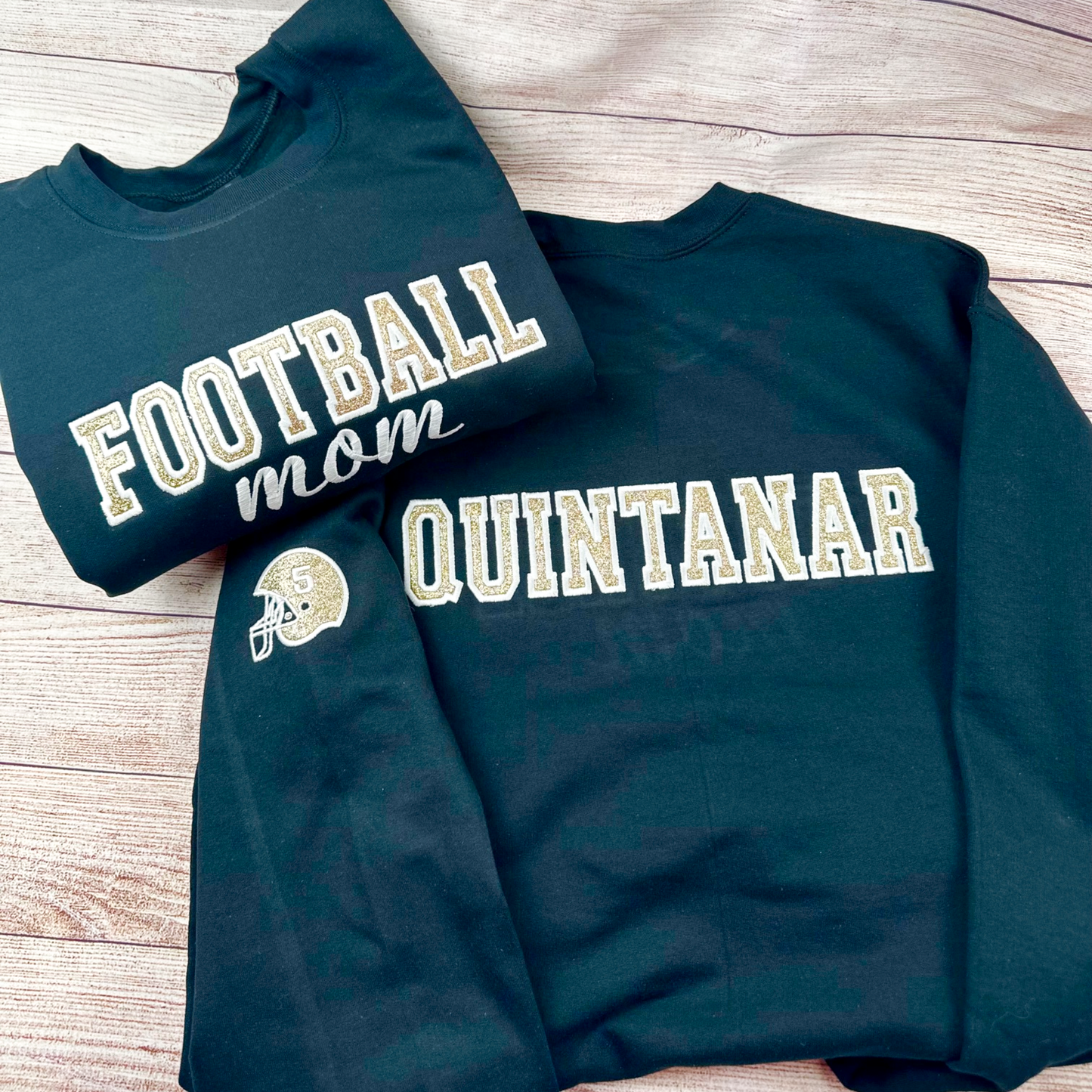 Personalized Glitter Football Embroidered Sweatshirt