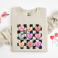 Distressed Valentines Conversation Hearts Crewneck Sweater