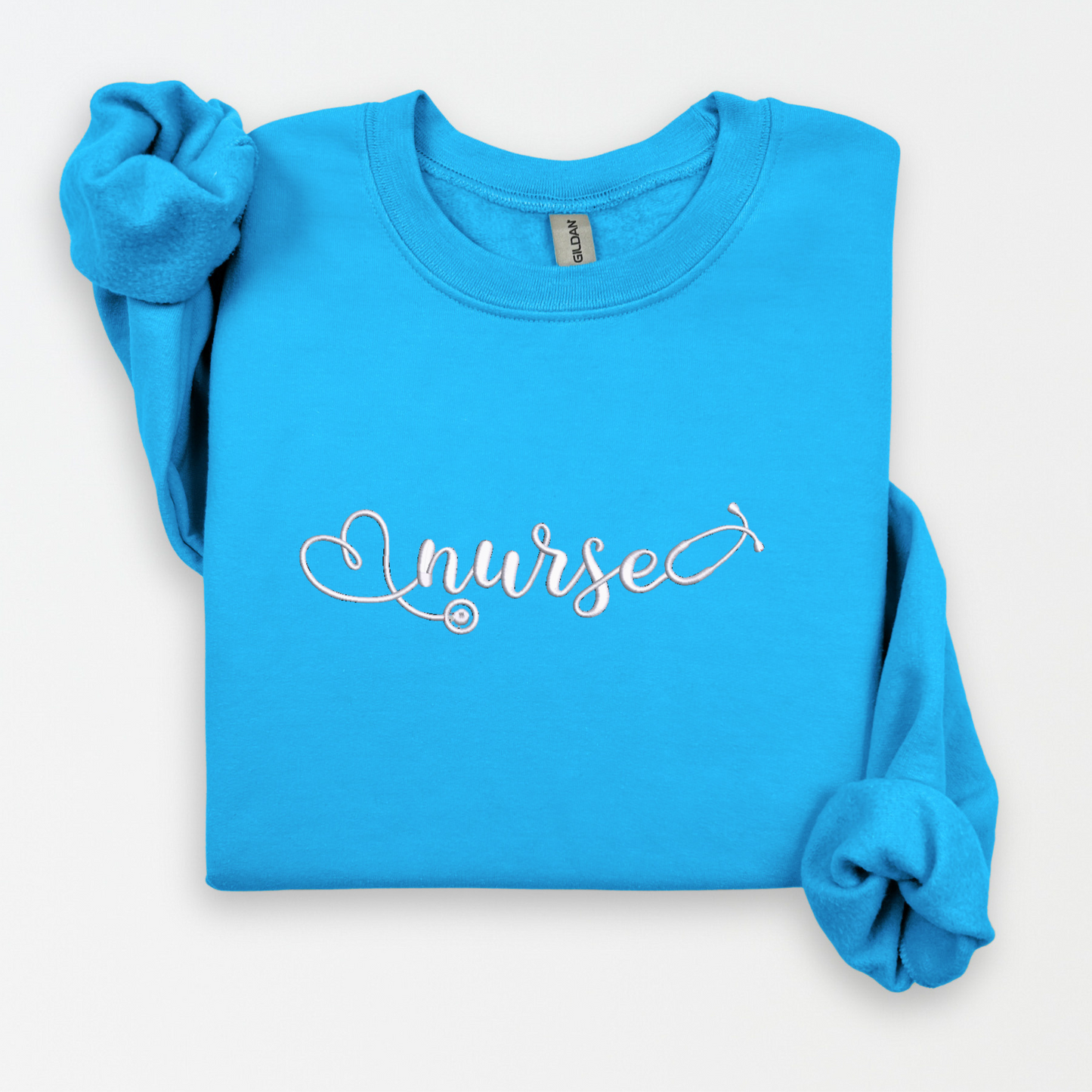 Embroidered Nurse Crewneck Sweater