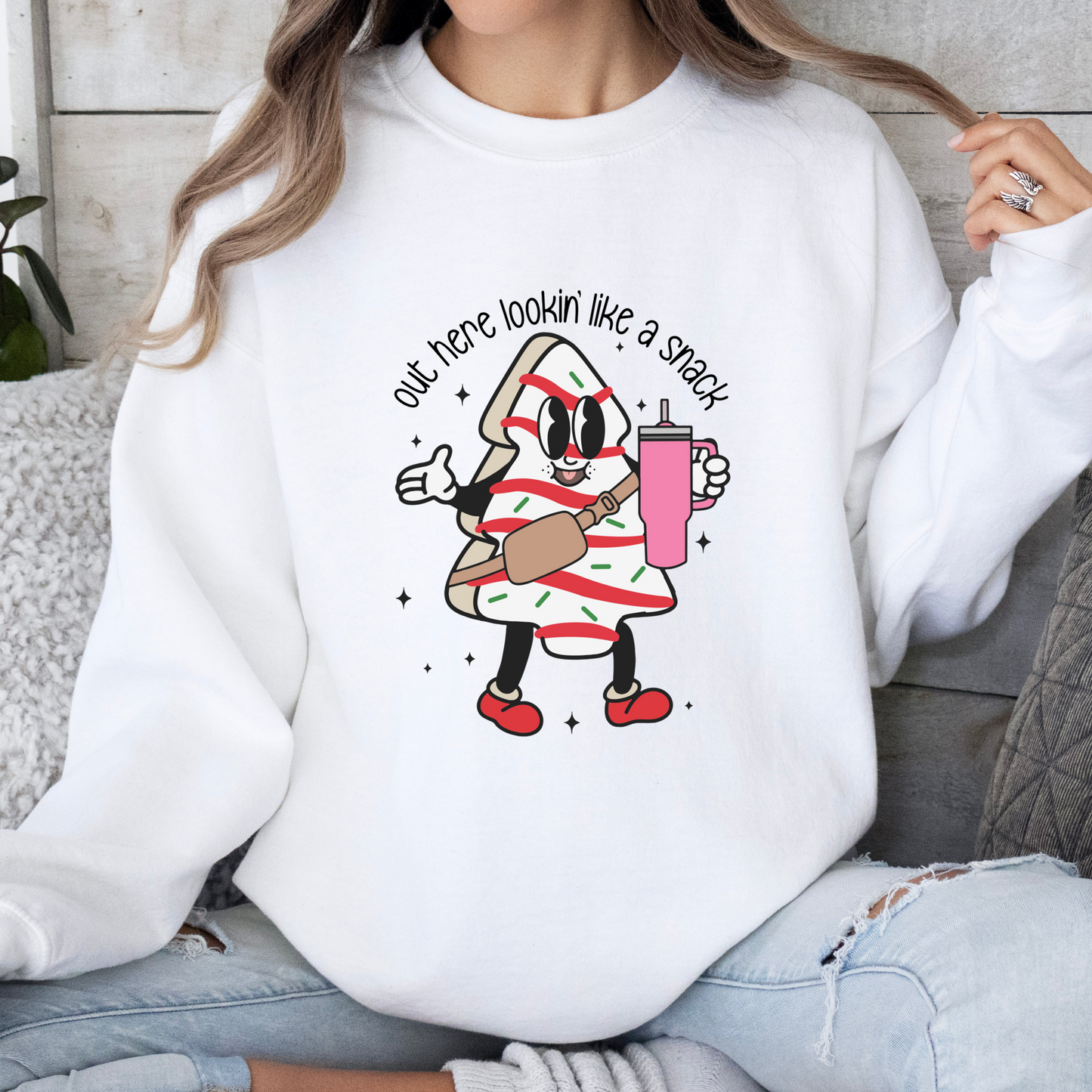 Out Here Lookin' Like a Snack Little Debbie Tree Crewneck Sweater