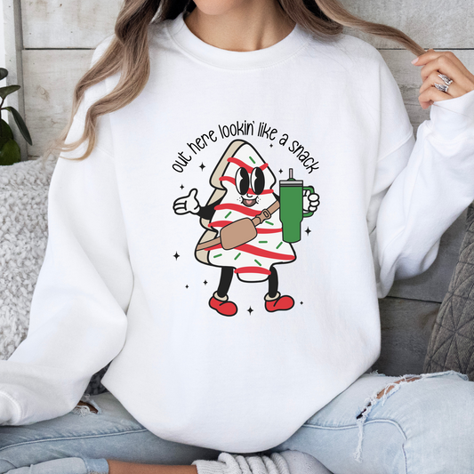 Out Here Lookin' Like a Snack Little Debbie Tree Crewneck Sweater