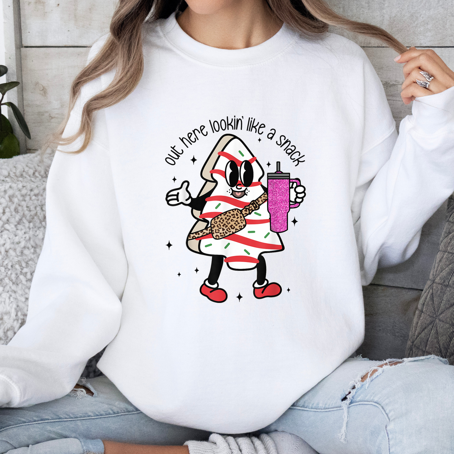 Out Here Lookin' Like a Snack Little Debbie Tree Crewneck Sweater