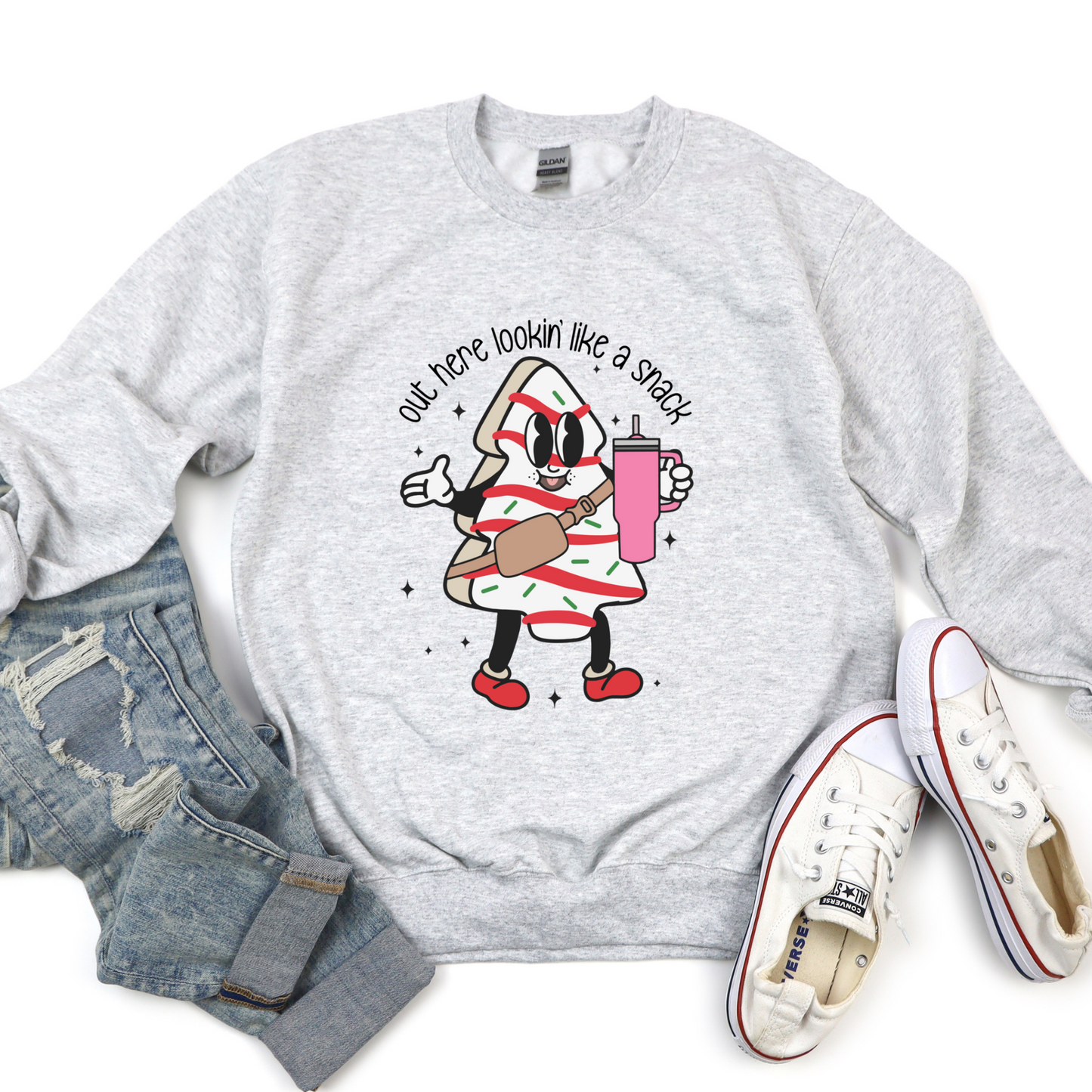 Out Here Lookin' Like a Snack Little Debbie Tree Crewneck Sweater