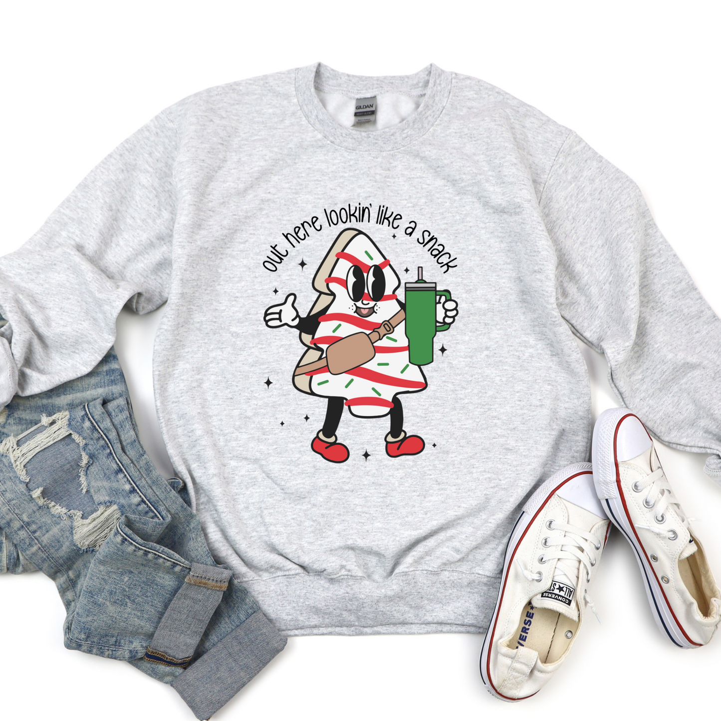 Out Here Lookin' Like a Snack Little Debbie Tree Crewneck Sweater