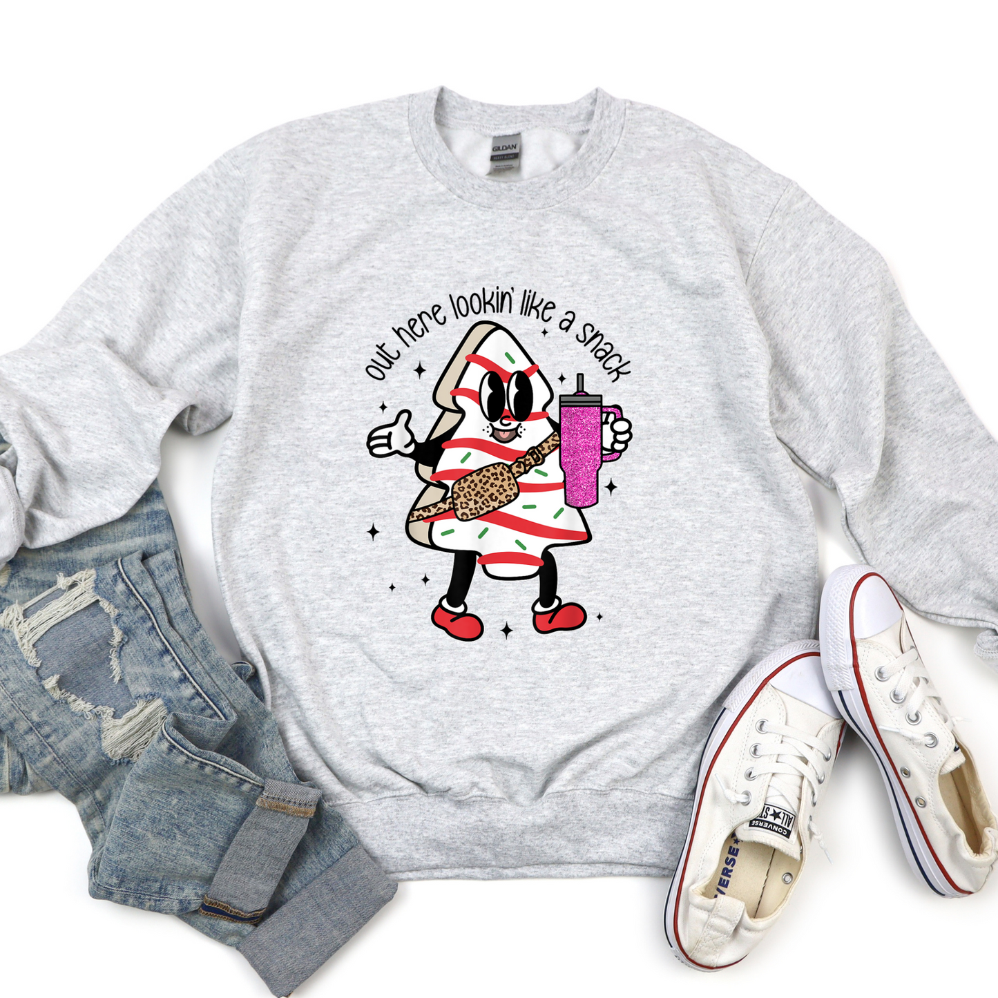Out Here Lookin' Like a Snack Little Debbie Tree Crewneck Sweater