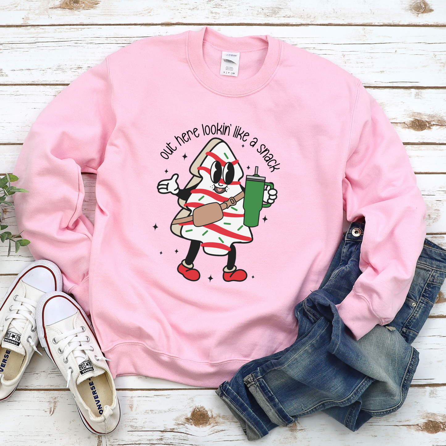 Out Here Lookin' Like a Snack Little Debbie Tree Crewneck Sweater