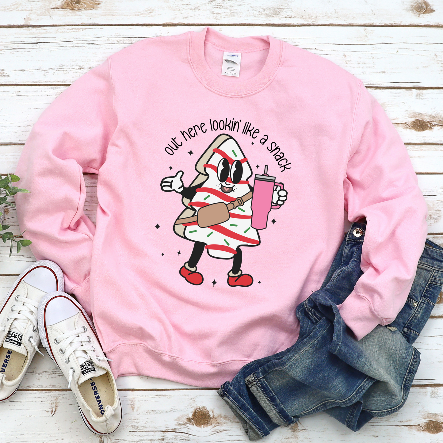 Out Here Lookin' Like a Snack Little Debbie Tree Crewneck Sweater