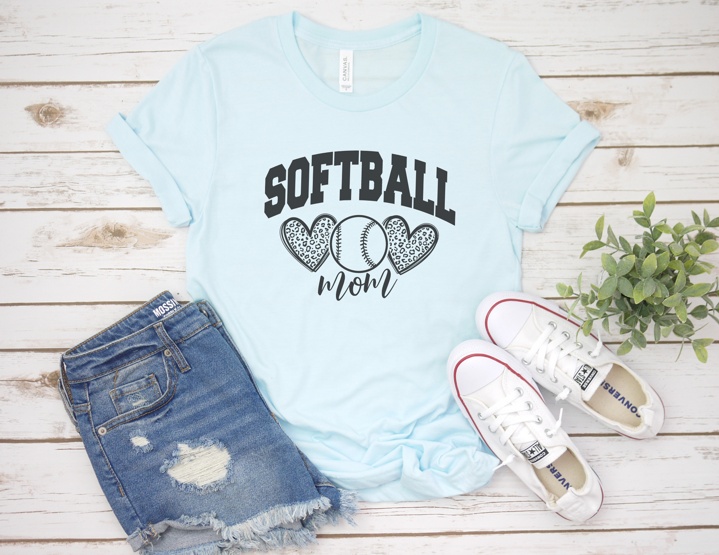 Cheetah Softball Mom T-Shirt