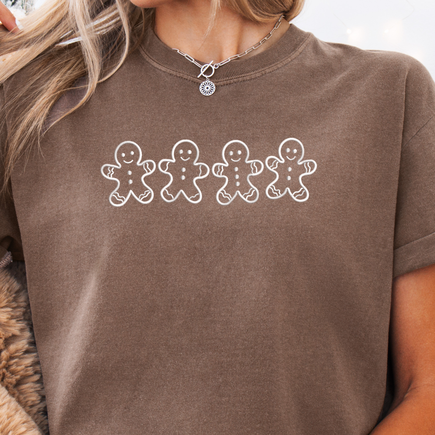 Gingerbread Embroidered Comfort Colors Tee