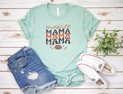 Vintage Print Football Mama T-Shirt