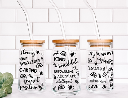 Affirmations Libbey Can Glass