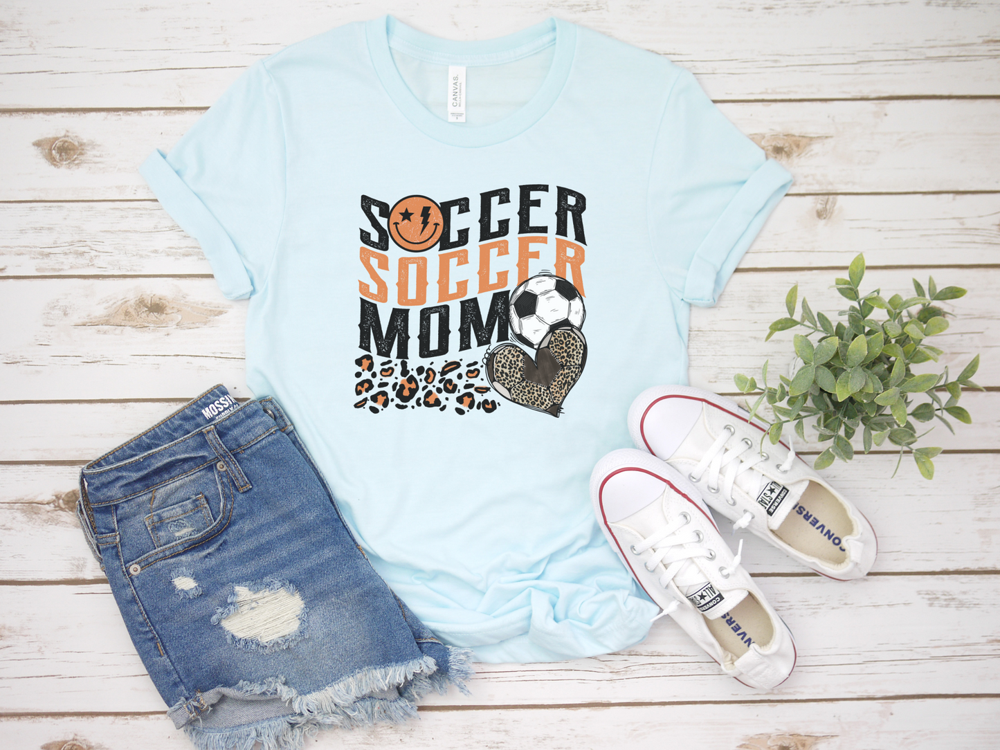 Orange Wave Cheetah Soccer Mom T-Shirt