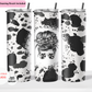 Messy Bun & Sunglasses Cow Print 20 oz Double Layer Vacuum Tumbler